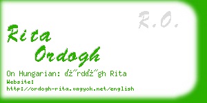 rita ordogh business card